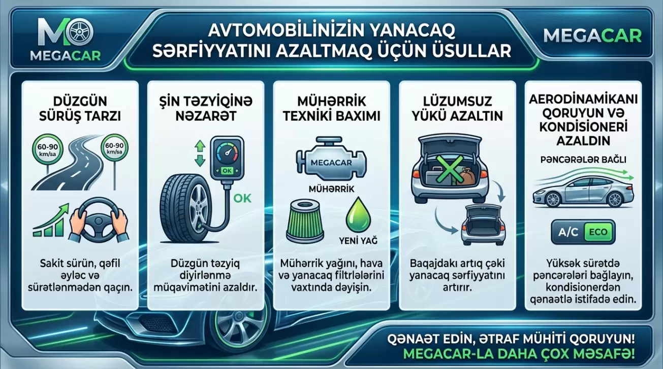 Avtomobilinizin yanacaq sərfiyyatını azaltmaq üçün üsullar